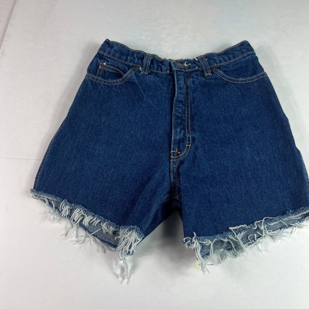 VTG 80s Calvin Klein Shorts Women's 25* High Rise Blue Cut Off Denim Jorts Tag 6